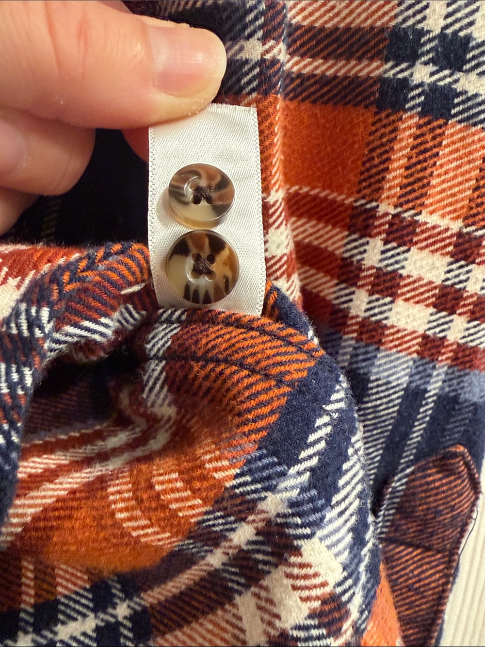 Duluth Trading Co Button-Down Shirt in Navy, Rust and White - Picture 11 of 12